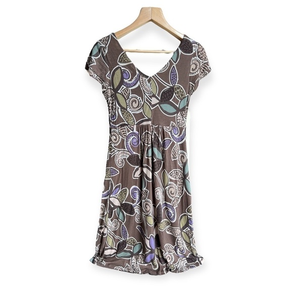 Boden Women’s Brown Boho Floral V-neck Knee Length Tencel Dress, Size 6 - Picture 2 of 11